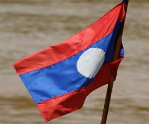 yapboz Laos bayrağı